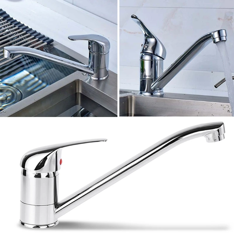 

Extended Mixer Tap Kitchen Sink Tap Monobloc Single Lever Swivel Spout Faucet