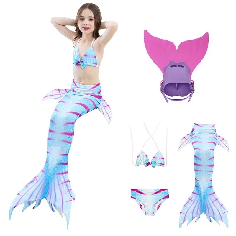 Kids Girls Bikini Mermaid Tail Costume Swimmable Monofin flippers for Children Swimwear Beach Photo Booth Props Hot Sales | Тематическая