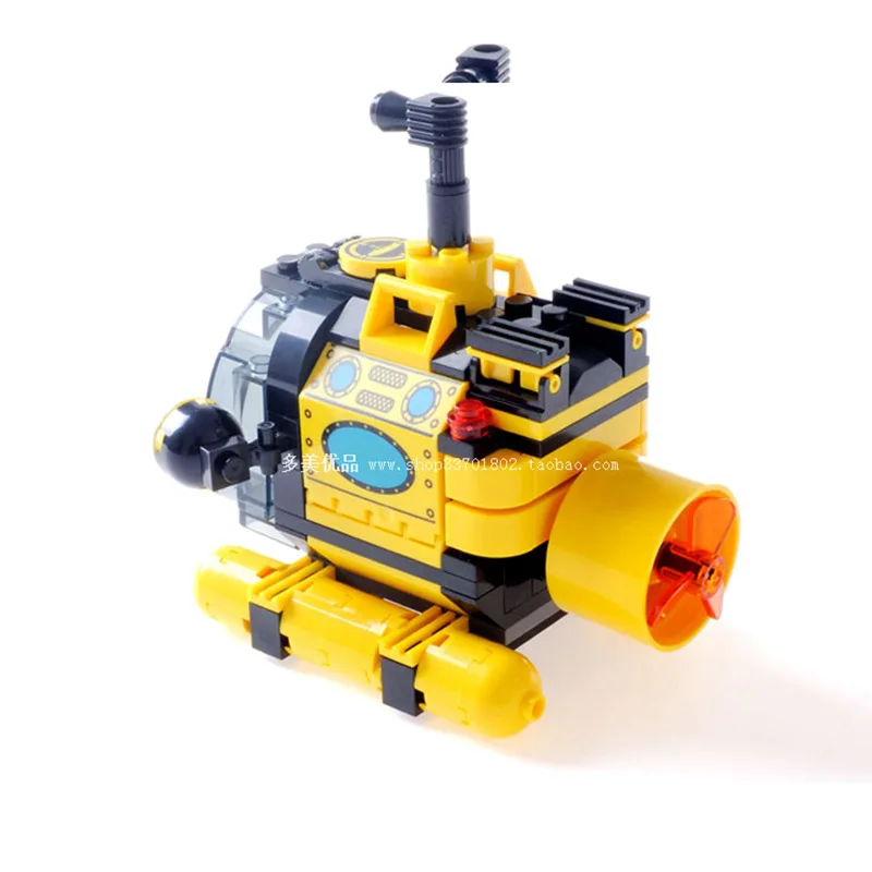 122Pcs Undersea City Series Treasure Hunt Tiny Submarine Building Blocks Model Compatible Legoe City Toys Gift For Children (4)