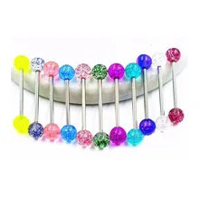 Язык для пирсинга, из хирургической стали atacado промышленный пирсинг 5X Красочные шарики штанги кольца бар аксессуары mujer сексуальные украшения для тела