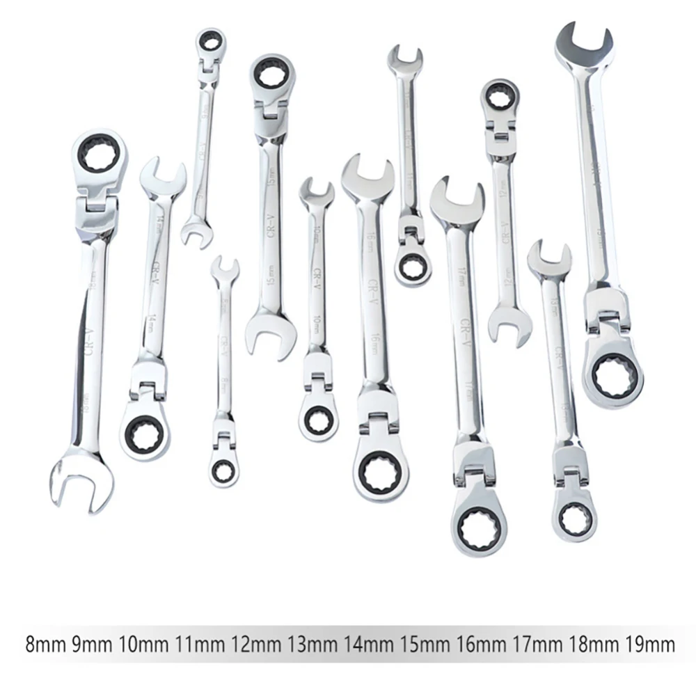 

12pcs 8mm-19mm Combination Spanner Set Professional Ratchet Wrench Tool For Installation /Maintenance