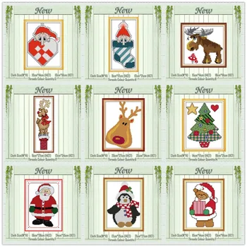 

Christmas tree Santa Claus painting counted printed on canvas DMC 14CT 11CT Chinese Cross Stitch Needlework Sets Embroidery kits