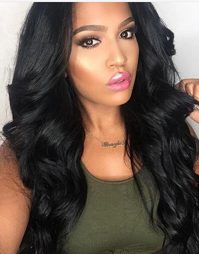 Charming Silky 65cm Long Black Wavy Curly With Bady Wavy High