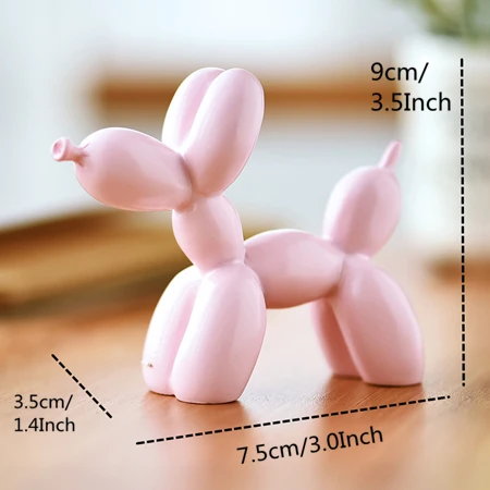 Pink Dog VILEAD 9 см Смола воздушный шар фигурки собак креативный орнамент искусственная живопись украшение торта, выпечки детство десерт на вечеринку подарок - Цвет: Pink Dog