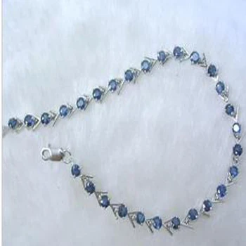 

2017 Sale Qi Xuan_Free Mail Dark Blue Stone Elegant Bracelets_S925 Solid Silver Fashion Bracelets_Manufacturer Directly Sales