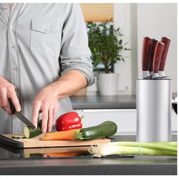 

1pcs 23*11.5*11.5cm block knife stand Universal Stainless Steel Knife Holder knife