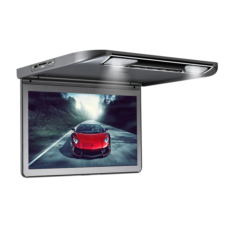 

13.3 Inch HD Screen Car Bus Flip Down Overhead Ceiling Roof Mount Monitor Multimedia Media Player 1080P FM IR USB SD HDMI MP5