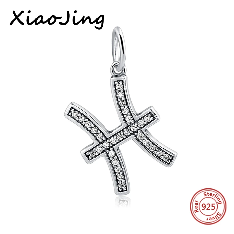 

925 sterling silve English alphabe H type CZ stone beads Fit Original European charm bracelet beads DIY Jewelry Making for gifts