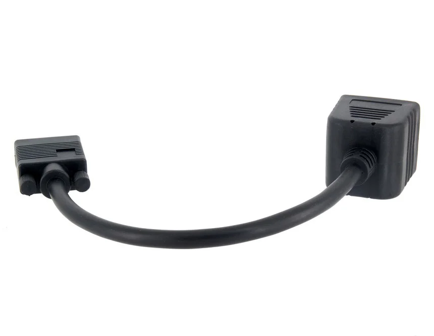 

RGB VGA SVGA Male to 2 VGA HD 15 Female Splitter Adapter Extension Cable w Core