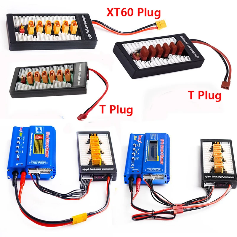 

2S-6S Lipo Parallel Balanced Charging Board XT60 Plug T Plug For RC Battery Charger B6AC A6 720i Parallel Charging Plate Board