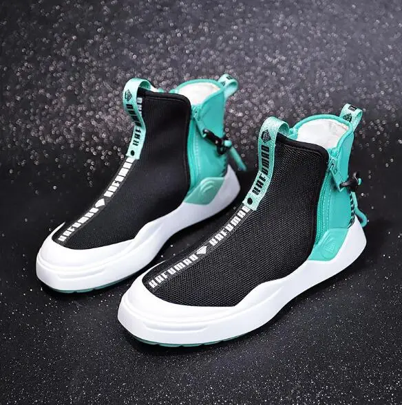 

Hot Sale Women's Fashion Shoes Side Zipper Ankle Boots Platform Thick Stretch Cotton Ladies Boots Winter Woman Shoes Black Green