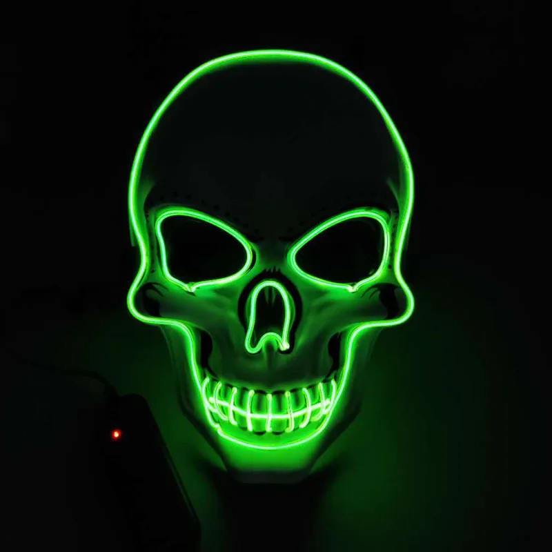 

Halloween LED Glowing Mask Party Ball Ghost Head Mask Horror Luminous Plastic Grimace Fluorescent Mask Interesting Gifts