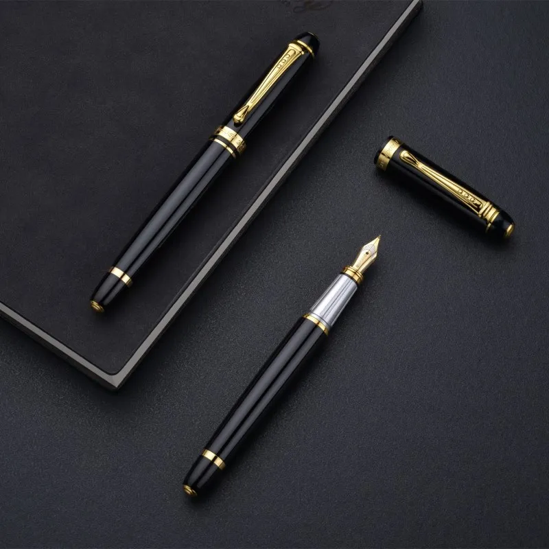 BAOER-Fountain-Pen-Art-Pen-Luxury-Black-Dolma-Kalem-Caneta-Craft-Pen-Bend-Tip-for-Student(3)