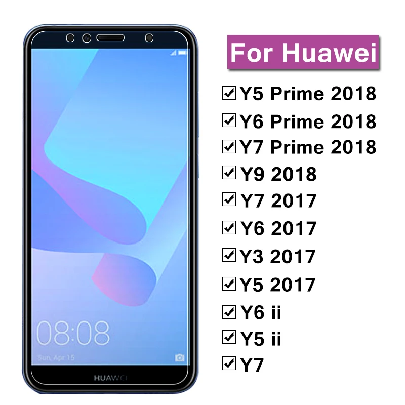 Защитное стекло для Huawei Y5 Y6 Y7 Y9 Prime Y 5 6 7 9 y3 защита экрана Cam Huawey защитная пленка 6y y6
