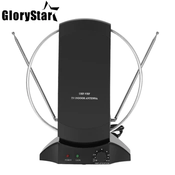 

New Mplified HDTV Antenna Indoor Digital TV 50 Mile UHF / VHF / FM Signal Supply for HDTV / DTV / FM Receiver Connector US Plug