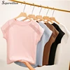 Female T-shirt Women Tops 2022 Summer Cotton T-Shirts For Women Black White Pink Plus Size Tshirt Short Sleeve Women T Shirts ► Photo 1/6