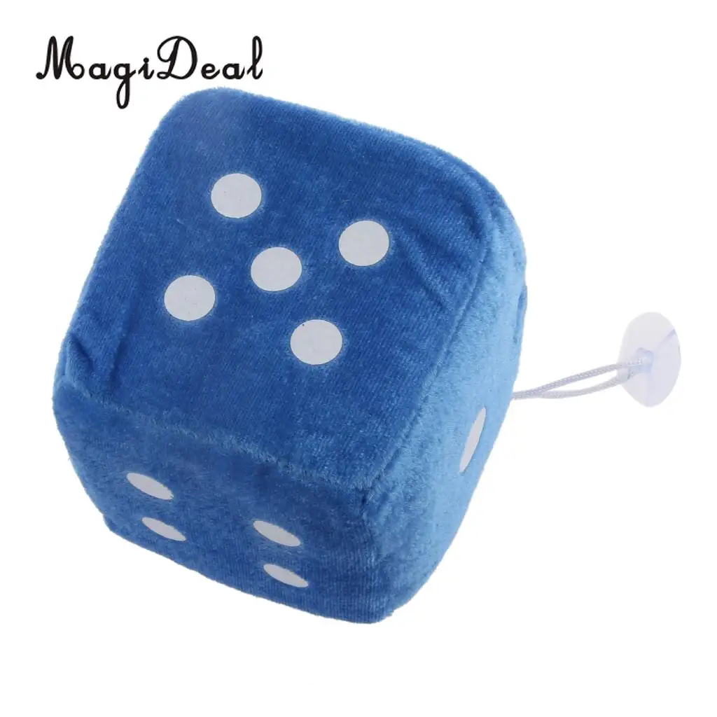 MagiDeal 4 Inch Plush Dice Car/Window Hanger Soft Stuffed Toy with Sucker for Window Sticky Decor Party Travel Club Toy 6Colors