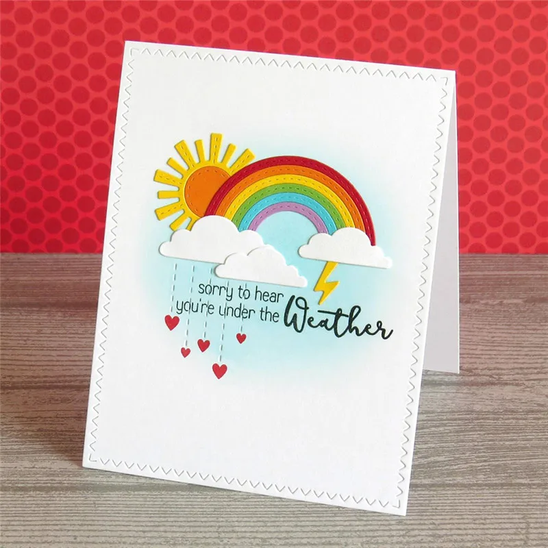 

Naifumodo 83*110mm Rainbow Cloud and Snow Metal Cutting Dies Scrapbooking for Card Making DIY Embossing Cuts Dies Craft