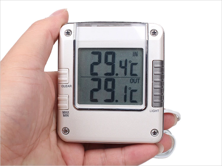 Digital Thermometer LCD backlight Max/Min Temparature desk clock with