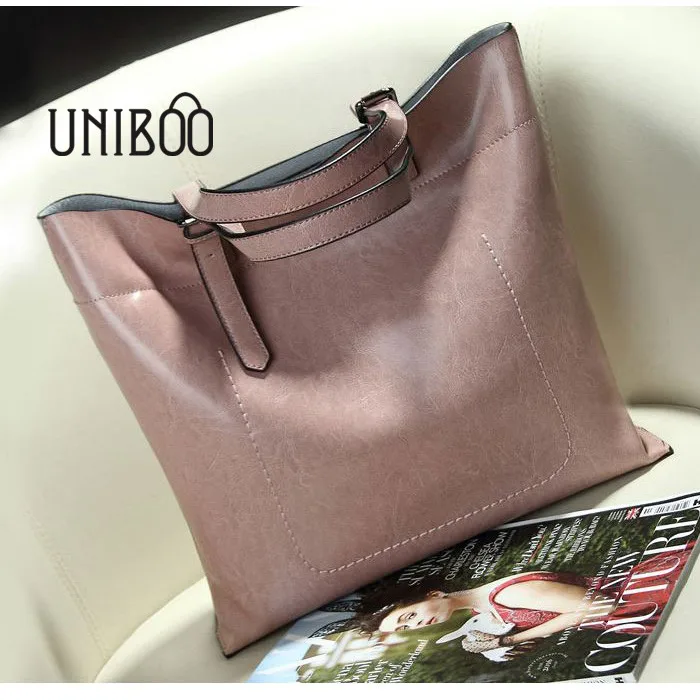 

novelty women casual big capacity tote handbag cowhide large solid color shopping bag lady high quality brief single shouler bag