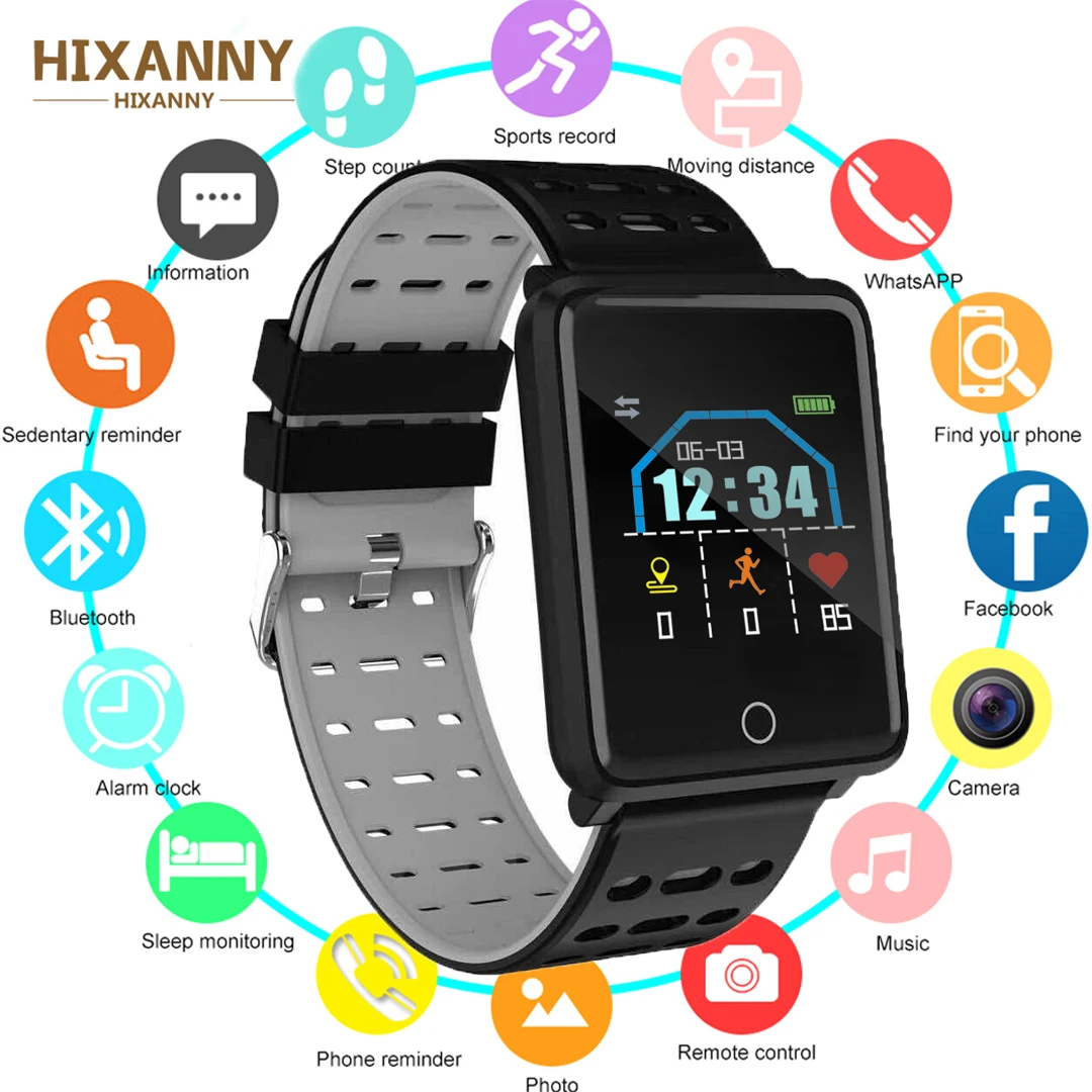 

2019 New 1.44 Inch Smart Watch Men IP67 Waterproof Heart Rate Monitor Smartwatch Women for Android IOS PK Apple Watch