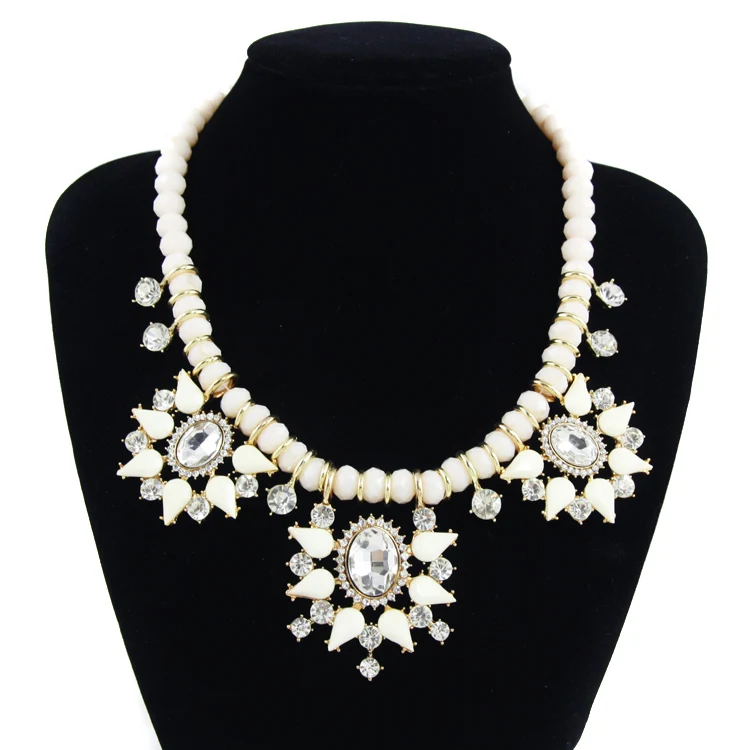 Clearance Crystal White Collar Necklaces for Women Big Wide Choker