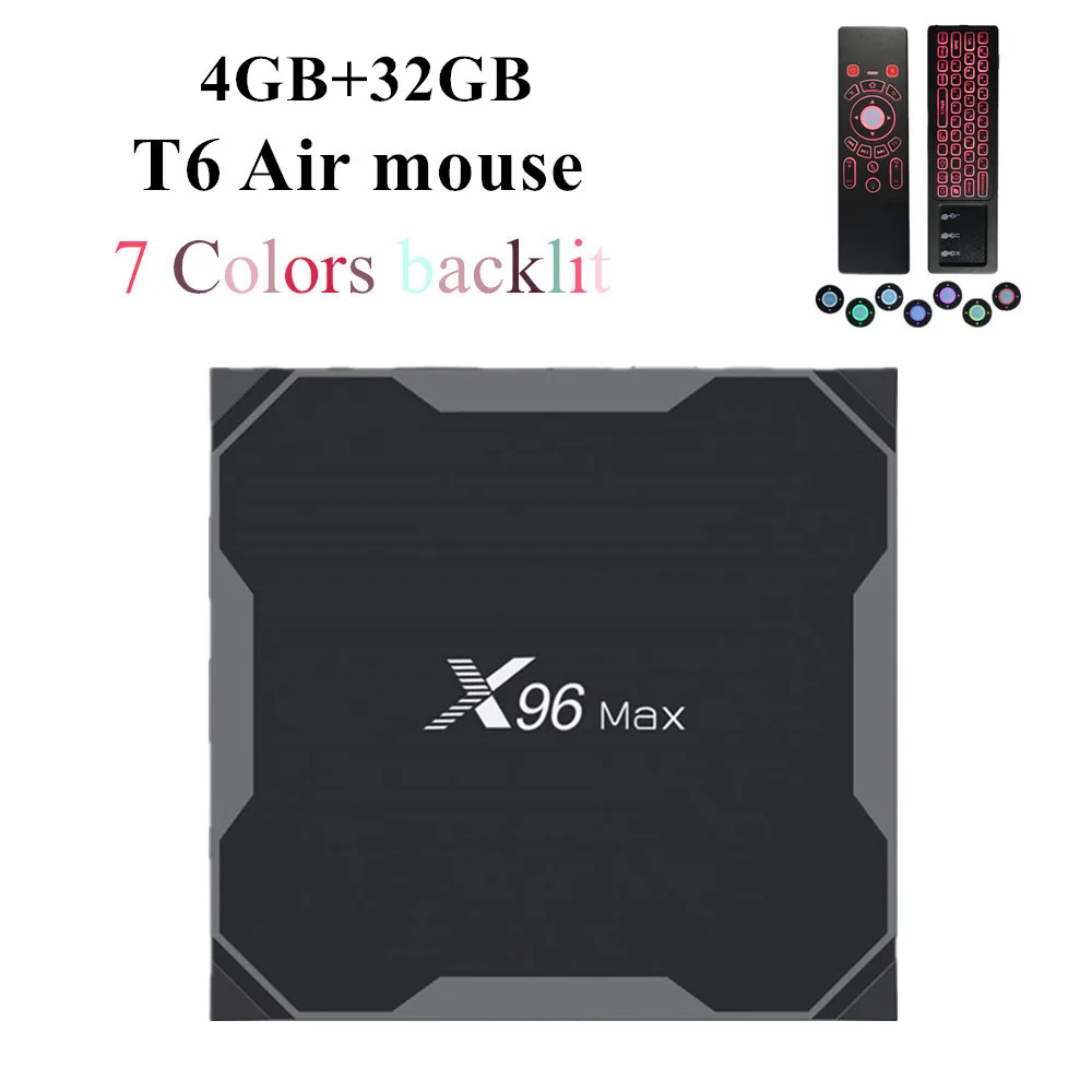 X96Max Smart Android 8,1 ТВ приставка Amlogic S905X2 LPDDR4 Четырехъядерный 4 Гб 64 Гб 2,4G и 5 ГГц Wifi BT 1000M 4K X96 Max ТВ приставка - Цвет: max 4 32GB T6
