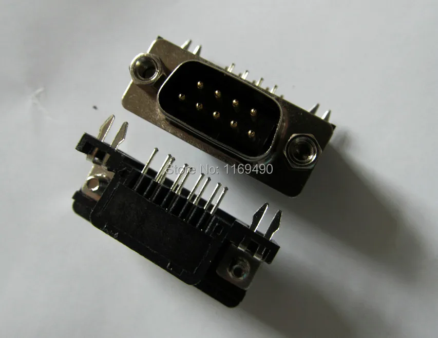 10 штук упак. Новый 2 ряда D Sub db 9 pin DB правый угол папа VGA разъем Головка Разъем