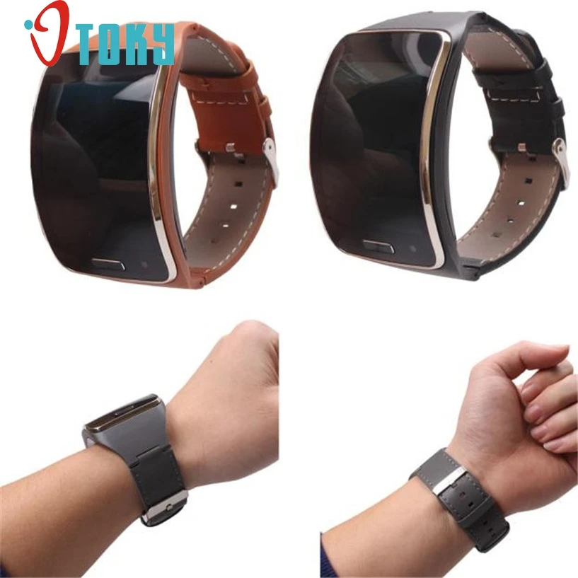 

OTOKY Watchbands Genuine Leather Watch Strap Band For Samsung Gear S SM-R750 Smart