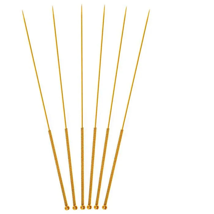 Sterile acupuncture needles full gold plated, full gilded, single