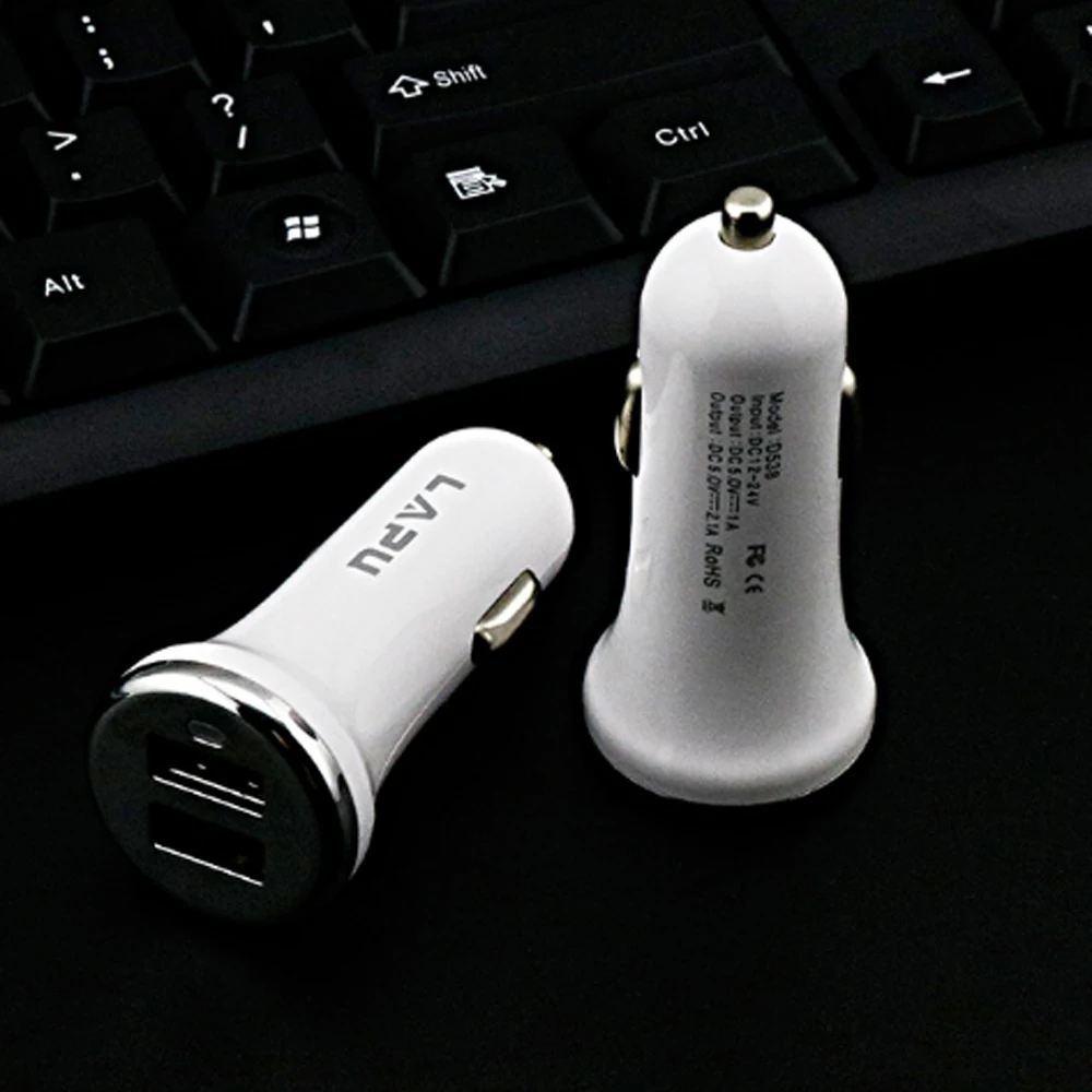 10 шт./партия автомобильное зарядное устройство с двумя USB портами|Зарядные