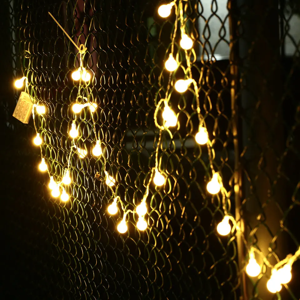 4m Christmas Lights Outdoor Led String Battery Operated Globe Fairy Christmas Lights Balls Indoor Tree Decorative Led Lights    6