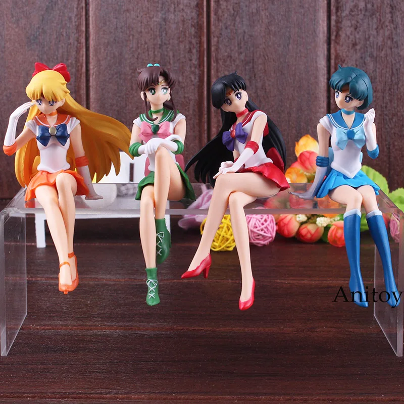 

Anime Sailor Moon Figurine Break Time Figure Sailor Mars Mercury Venus Jupiter Action Figure Doll Toys 14cm