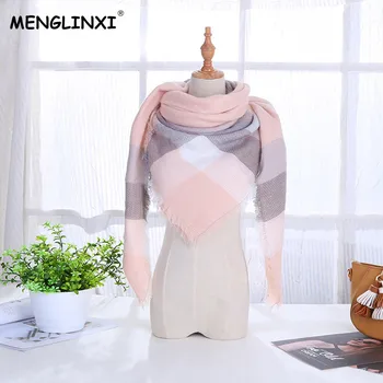 

2020 New Winter Scarf Fashion Women Scarf Luxury Brand Plaid Cashmere Scarves Women Triangle Bandage Bufanda Shawls