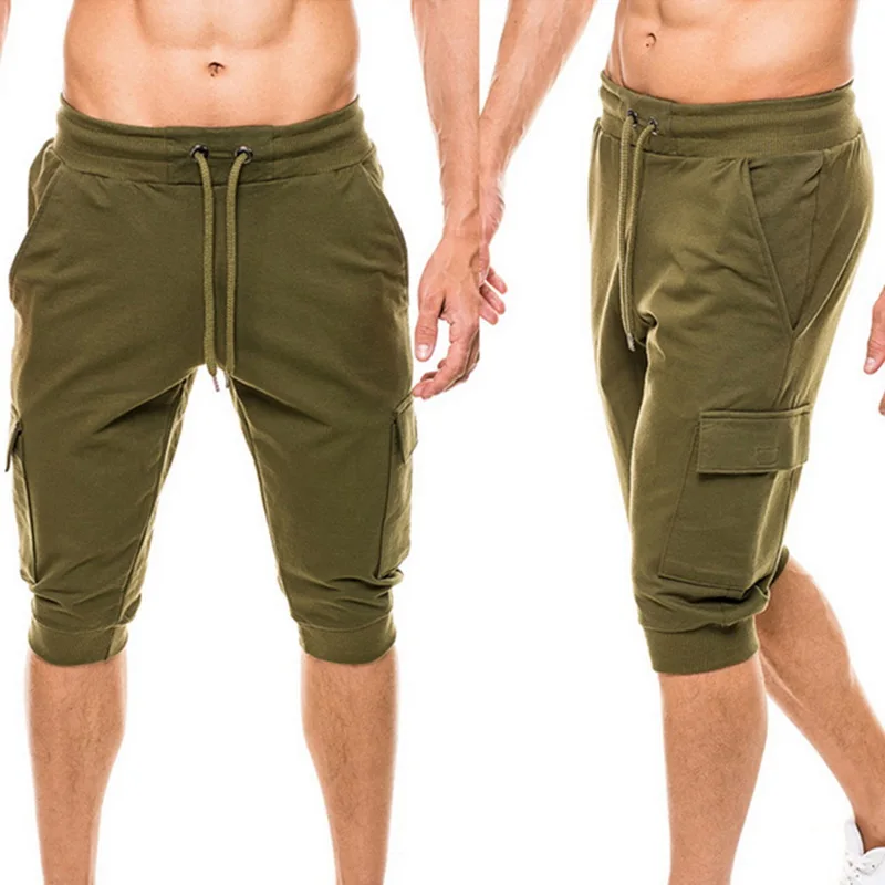 CALOFE Plus Size 3XL Shorts Men Casual Solid Drawstring Short Trousers