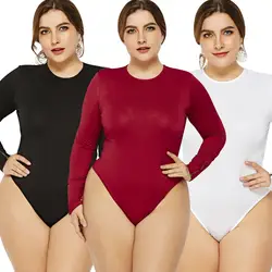 Для женщин боди Mujer Feminino 2019 г. пикантные комбинезон Блузка с длинными рукавами Bodycon Женский костюм пляжного типа больших размеров 3XL 4XL 5XL