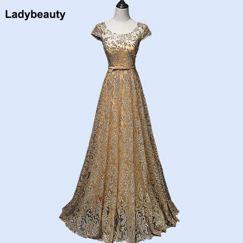 

Ladybeauty New Sequins Evening Dress 2018 Red Bow Pattern Evening Gowns Sleeveless Lacing Party Prom Dresses Robe De Soiree
