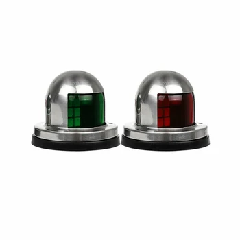 

2PCS Red LED light Stainless Steel 12V Marine Boat Yacht Pontoon LED Bow Navigation Lights Red And Green Car accessories