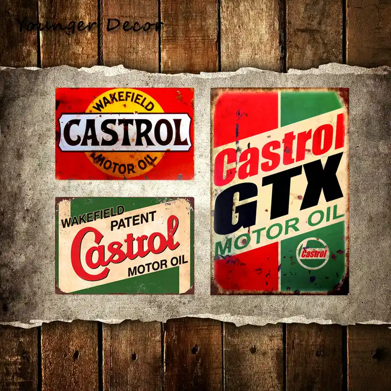 Retro Metal Tin Sign Castrol Gtx Motor Oil Home Decor Bp Motor