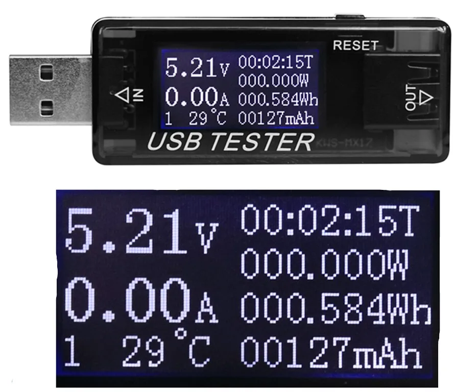 Тестер USB 4~ 30 в вольтметр постоянного тока Амперметр измеритель мощности тока Напряжение емкость монитор зарядное устройство Банк питания детектор скидка 39