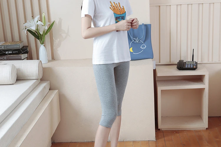 Fina para Mulheres Modal Verão Sete Pontos Leggings Seção Trabalho Desgaste Fino Respirável Confortável Casa Casuais 2021 2 High Quality Moda Feminina