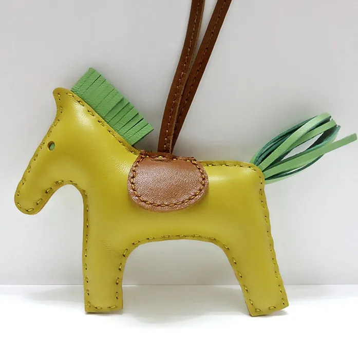 Famous Brand Cute Luxury Handmade Lambskin Genuine Leather Horse Keychain Pendant Animal Key Chain Women Bag Charm Accessories Famous Brand Cute Luxury Handmade Lambskin Genuine Leather Horse Keychain Pendant Animal Key Chain Women Bag Charm Accessories