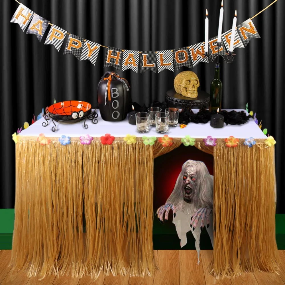 halloween props decorations artificial grass table skirt for home horror table decoration accessories event party supplies - Cheap Decorations For Halloween halloween props decorations artificial grass table skirt for home horror table decoration accessories event party supplies - Cheap Decorations For Halloween