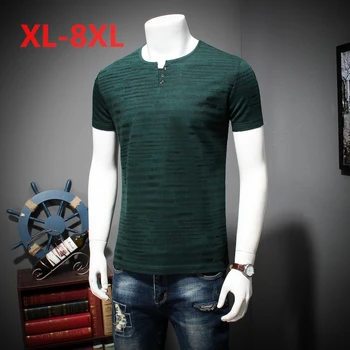 

Large size 8XL 7XL 6XL Men's T Shirt Casual Patchwork Short Sleeve T Shirt Mens Clothing Trend Casual Slim Fit Hip-Hop Top Tees