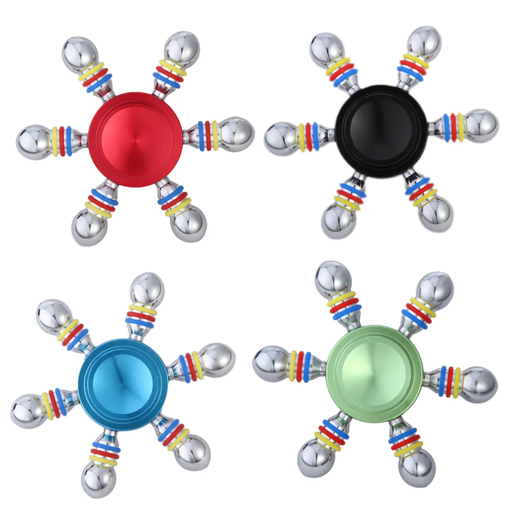 

Six Arm Gold Silver EDC Figet Spinner 3D Focus Bearing Torqbar Autism Toys Stress Reliever Metal Hand Fidget Spinner