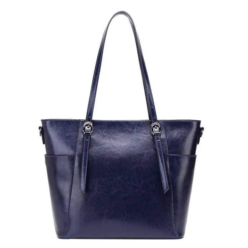 Женские сумки из натуральной кожи новые сумки женские модные сумки через плечо - Цвет: Темно-синий