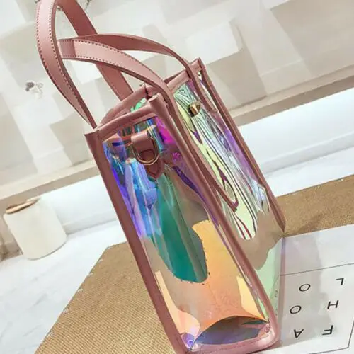 Модная женская прозрачная сумка через плечо Jelly Candy летняя модная тоут пляжная