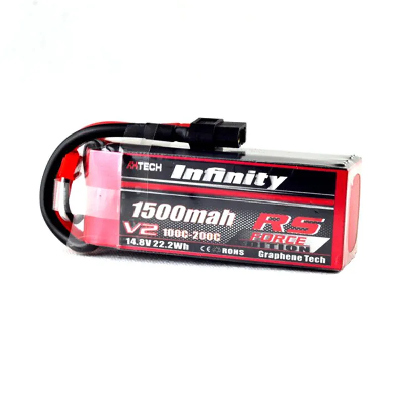 

High Quality AHTECH for Infinity 1500mAh V2 100-200C 14.8V 22.2Wh 4S1P Lipo Battery for RC Drone FPV Racing Multirotor Parts