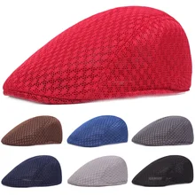 Мужская кепка для гольфа Newsboy, сетчатая однотонная шляпа, уличные шапки-береты CSHAT0373