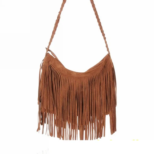 

TFTP-Tassels bag shoulder bag woman Long tassels interlace Corduroy Colors retro